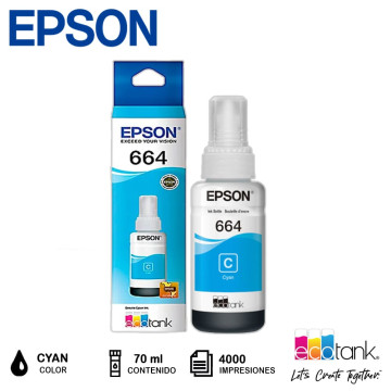 Tinta 664 Cyan EPSON - 70ml