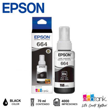 Tinta 664 Black EPSON - 70ml