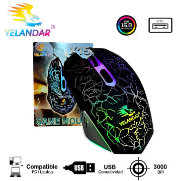 Mouse YELANDAR X15 cableado...